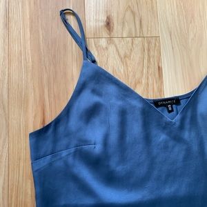 Dynamite blue satin tank top
